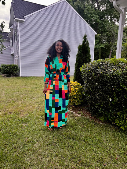 African Print Ankara Tie waist Sisi Eko Dress
