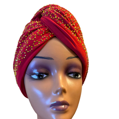 African Stoned Turban/Hat/Cap