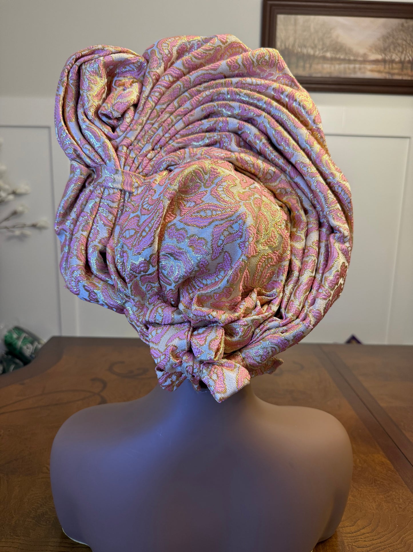 African Damask Autogele/Dastar/Hijab/Chador/Tigno/ headscarf/wrap/Hat