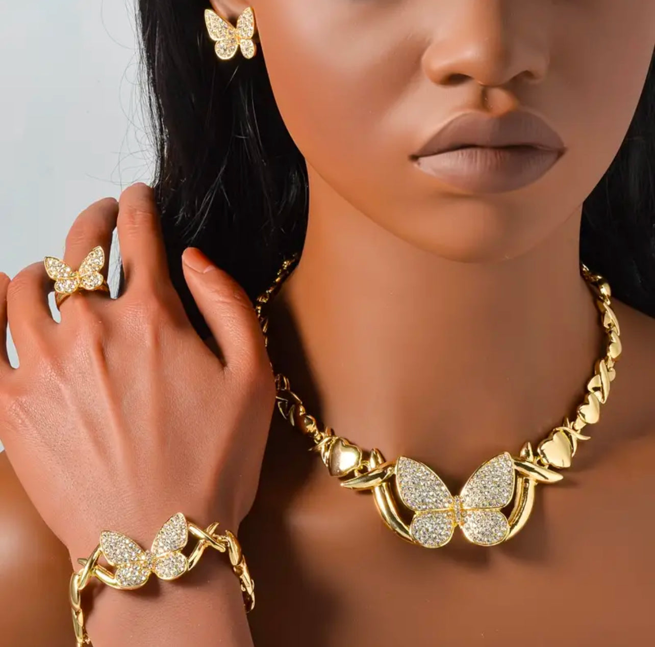 Butterfly Jewelry Set Afro American Outfits