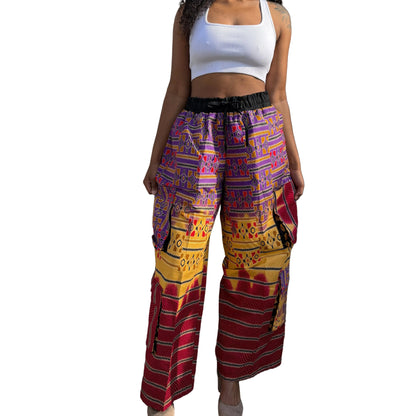 African Ankara Wax Prints  Double Pockets Cargo Pants/Bottom