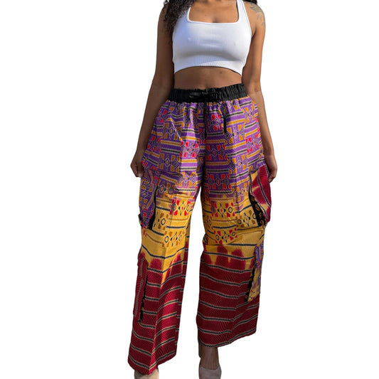African Ankara Wax Prints  Double Pockets Cargo Pants/Bottom