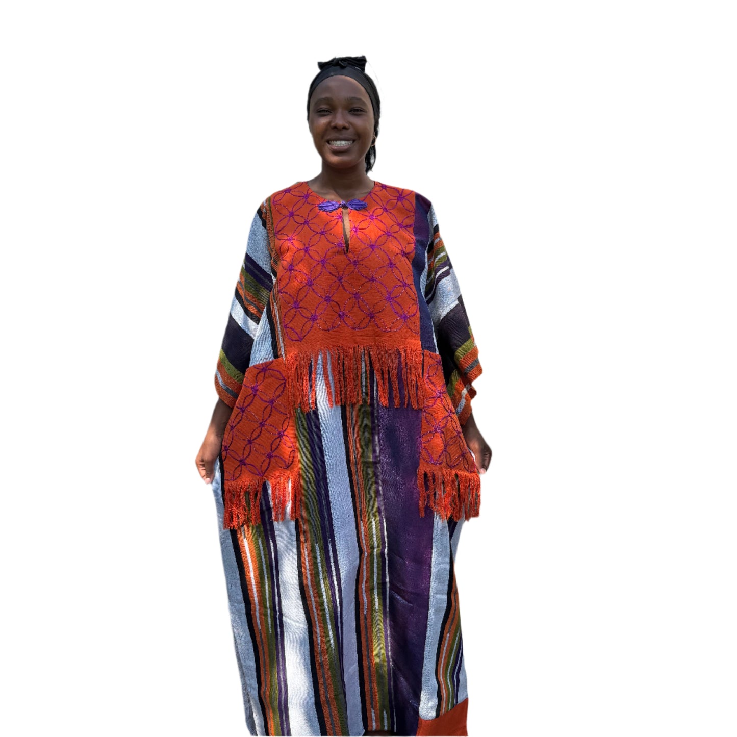 Special African Traditional Woven Aso-Oke/Kente Bubu Maxi Dress