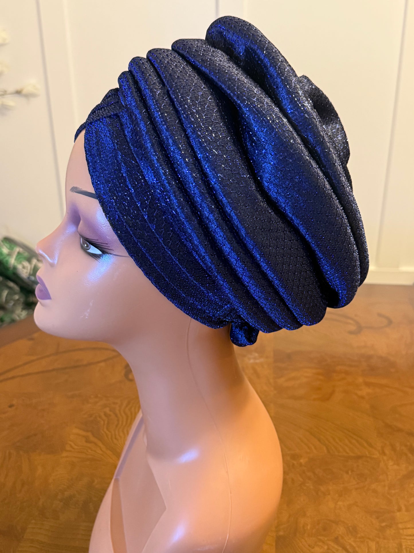 African glittering Step Patterned Turban
