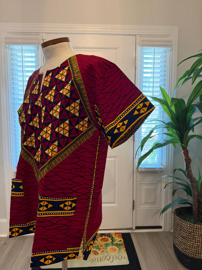 African Ethnic Print Men Danshiki Top