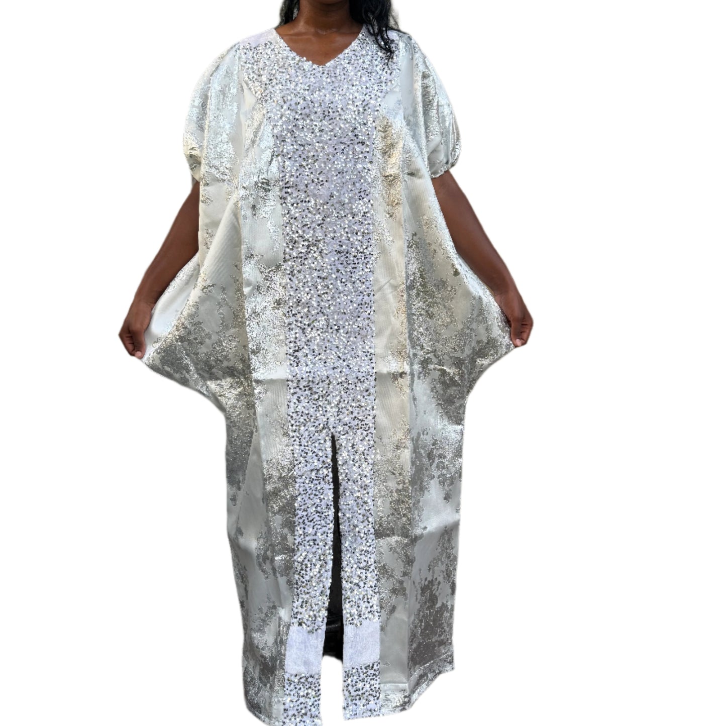 Luxury Afro Talia Damask Brocade Boubou Maxi Dress