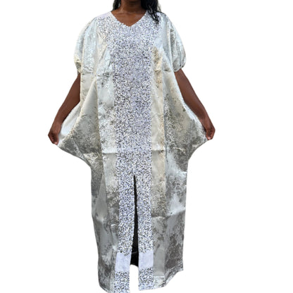 Luxury Afro Talia Damask Brocade Boubou Maxi Dress
