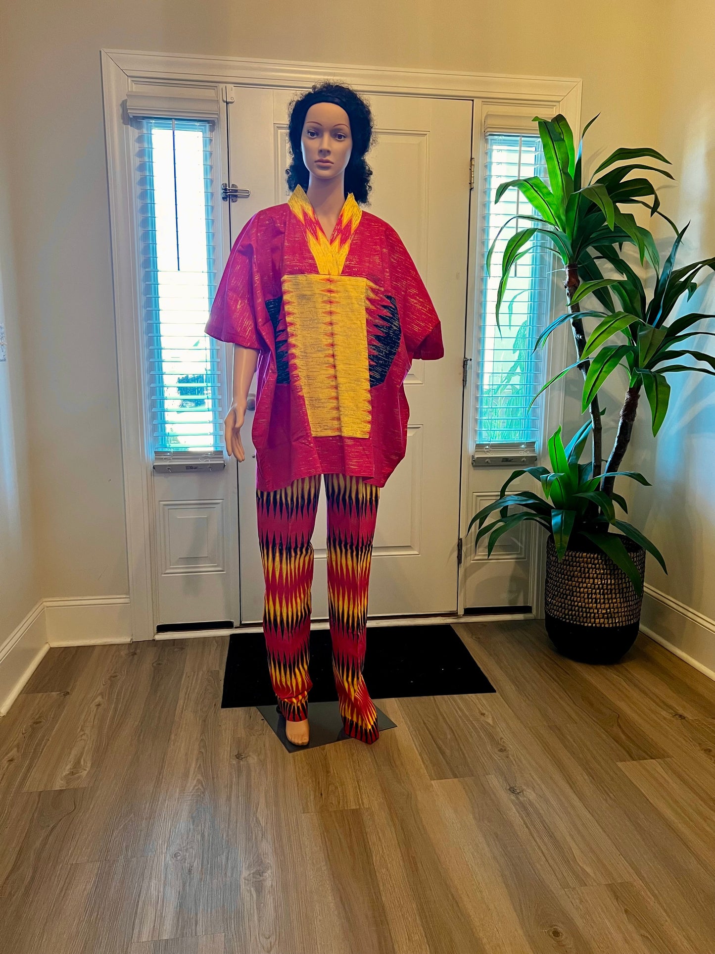Afro Kente Gold Buga Pant Set Afro American Outfits