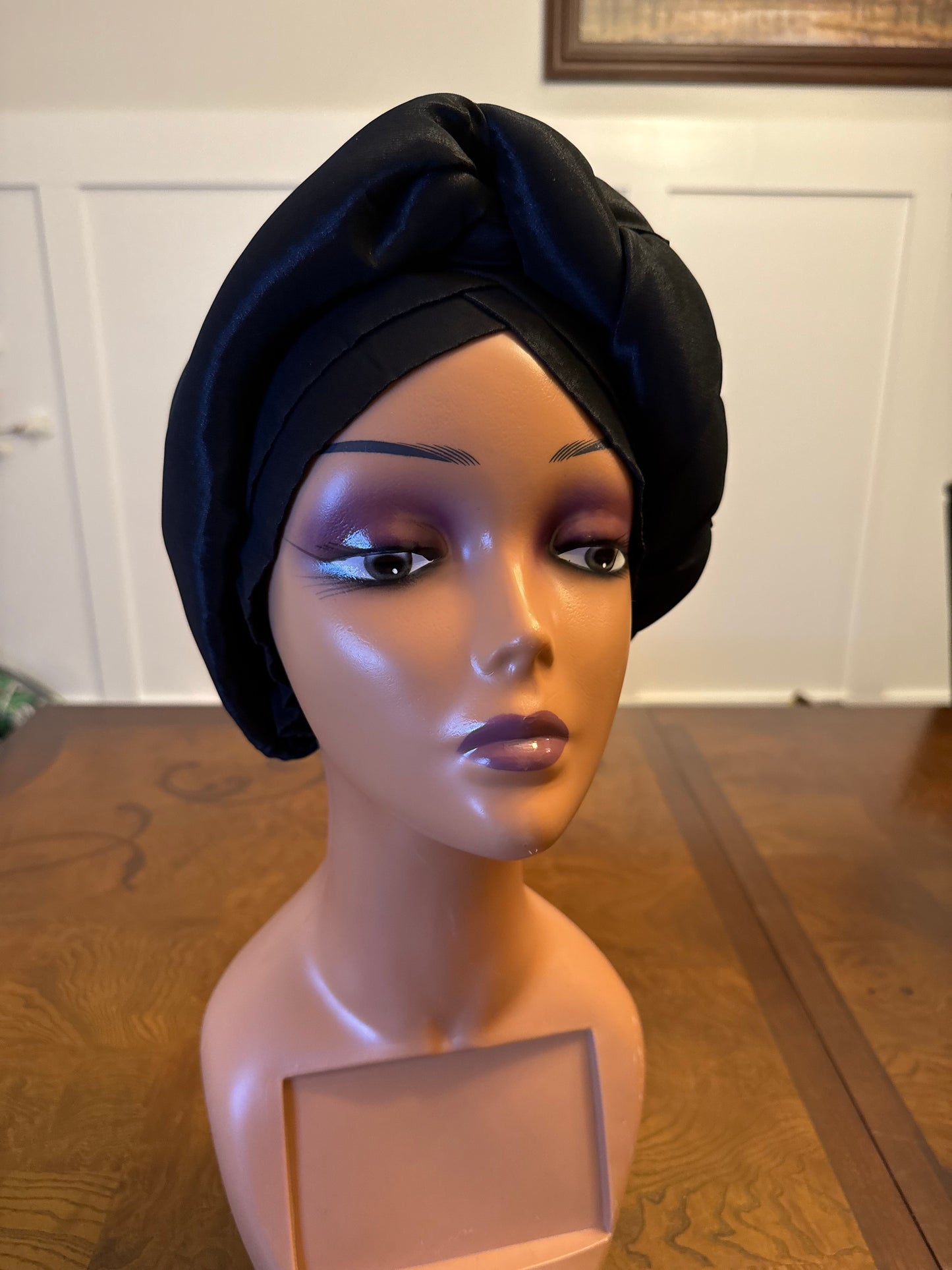 African Double Patterned Afro Abeke Turban/Hat/Cap