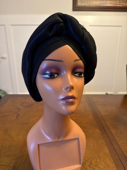 African Double Patterned Afro Abeke Turban/Hat/Cap