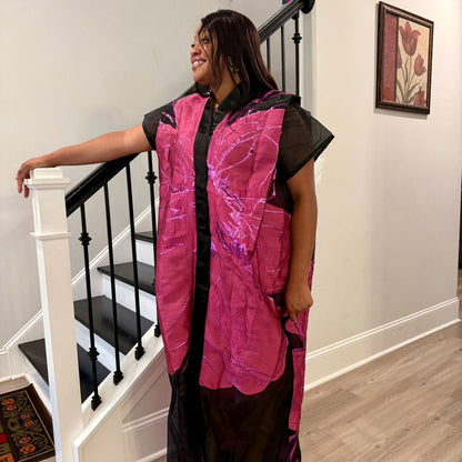 Luxury African Modern European Organza Brocade Bubu/Boubou Maxi Dress with Inner wear