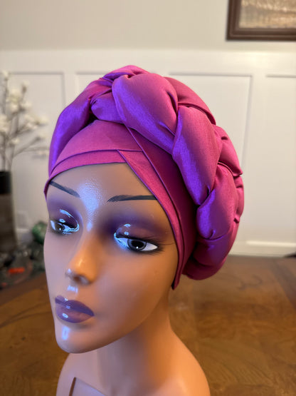 African Double Patterned Afro Abeke Turban/Hat/Cap