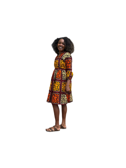 African Print Ankara Afro Tiara Dress Multicolored Dress
