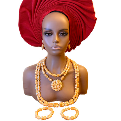 African Traditional Handmade Beads Set for Bride/Groom