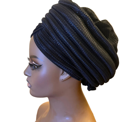 African glittering Step Patterned Turban