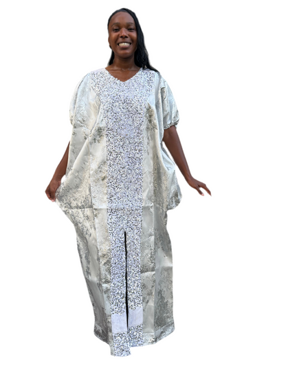 Luxury Afro Talia Damask Brocade Boubou Maxi Dress