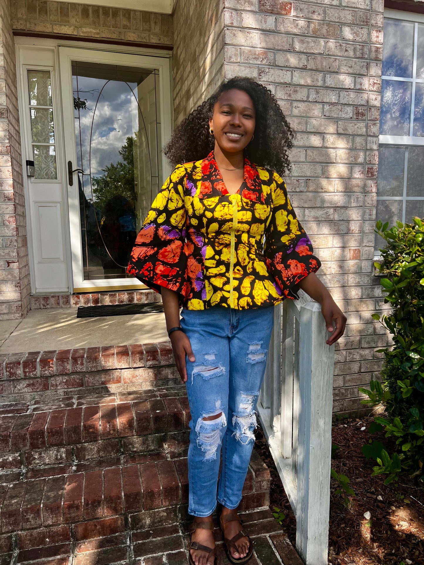 African Prints Ankara Fitted Tops/Blouse Afro American Outfits