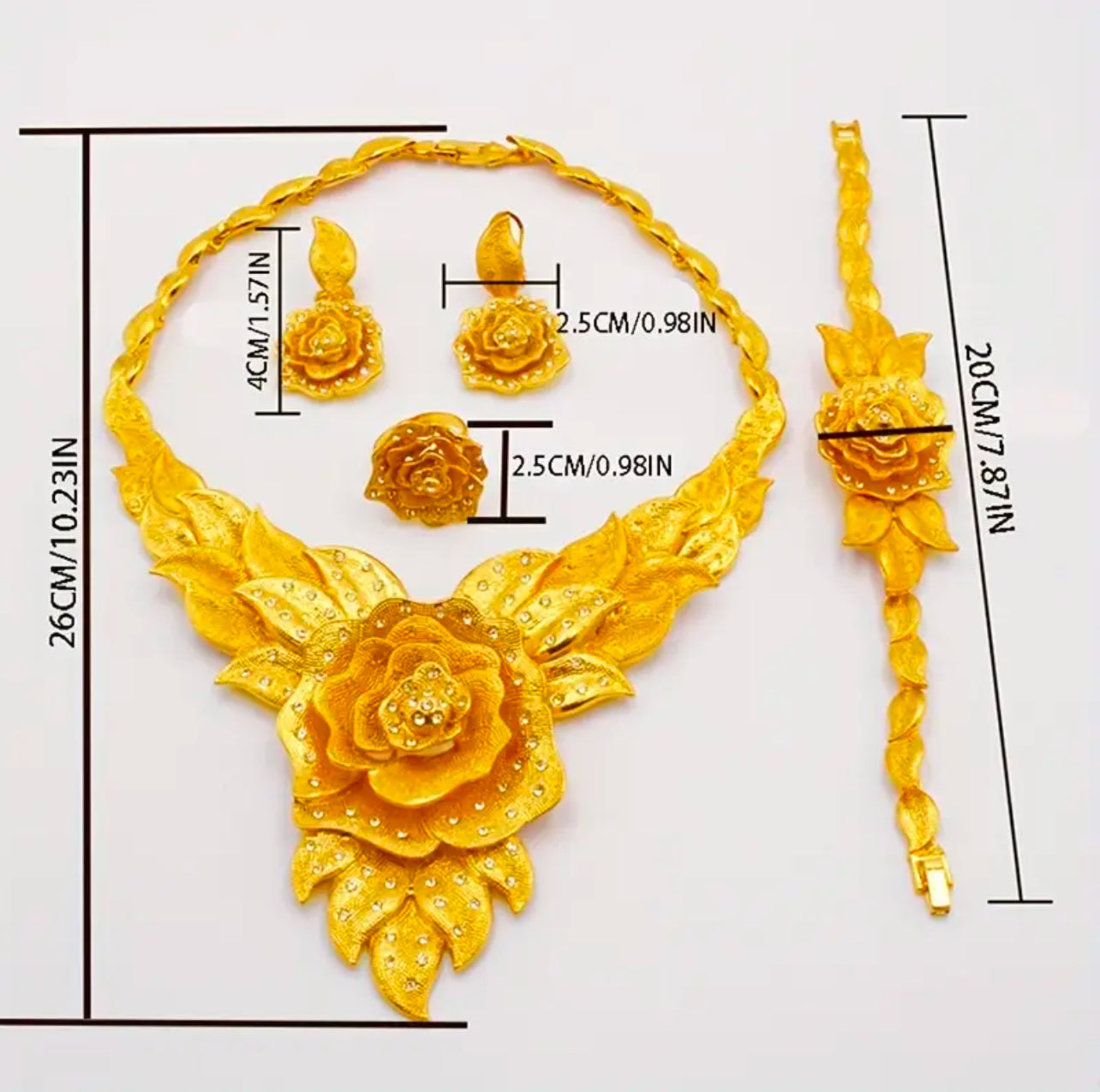 Exquisite Flower Jewelry Set Afro American Outfits