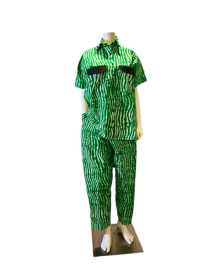 Afro Yenogua Striped Pant Set