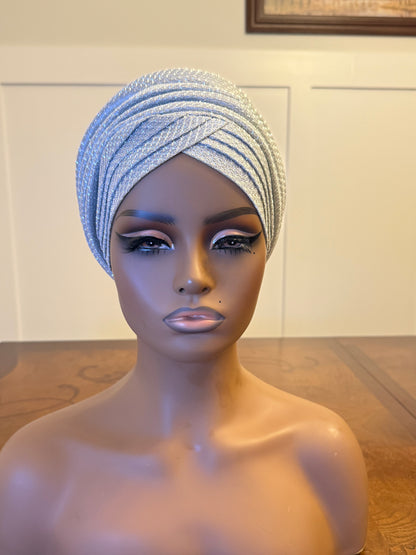 African glittering Step Patterned Turban