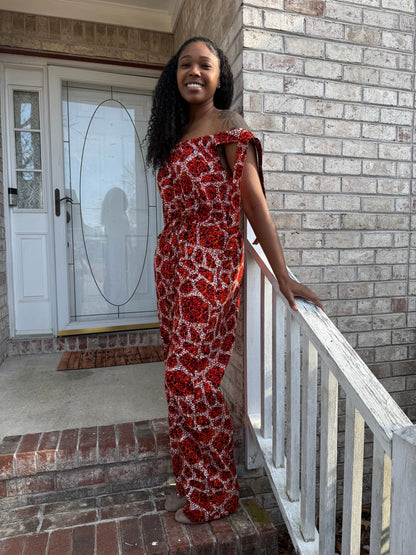 African Ankara Wax Print Afro Zina Jumpsuit Afro American Outfits