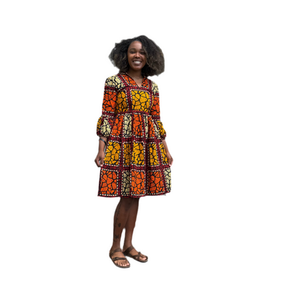 African Print Ankara Afro Tiara Dress Multicolored Dress