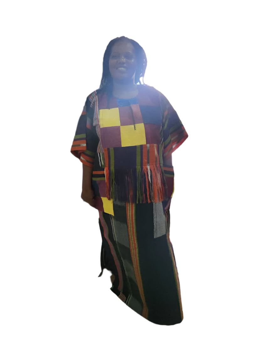 Special African Traditional Woven Aso-Oke/Kente Boubou Maxi Dress