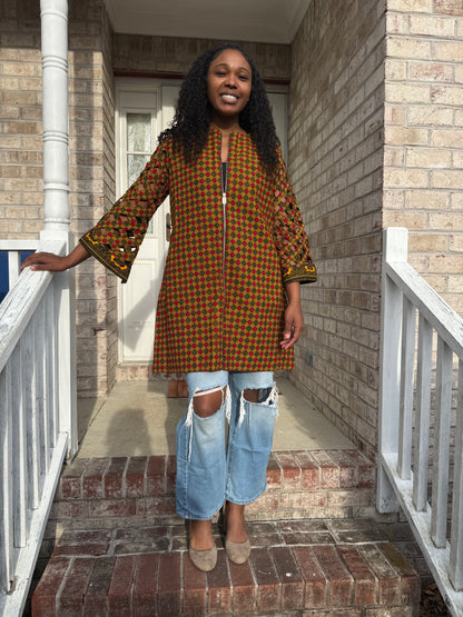 African Ankara Wax Print Women Zipper Jacket Tops/Blouse