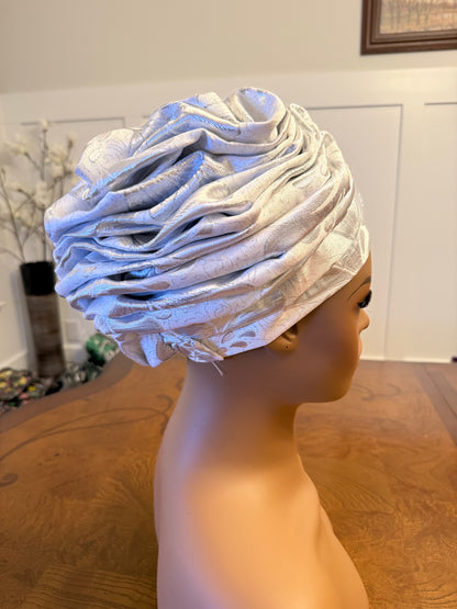 African Damask Flower Shaped Turban /Dastar/Hijab/Chador/Tigno/ headscarf/wrap/Hat