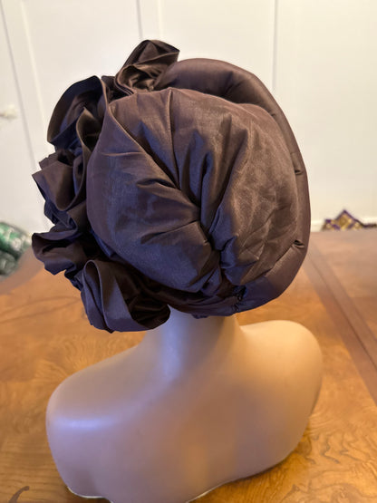 African Double Patterned Beaded Afro Adufe Turban/Hat/Cap