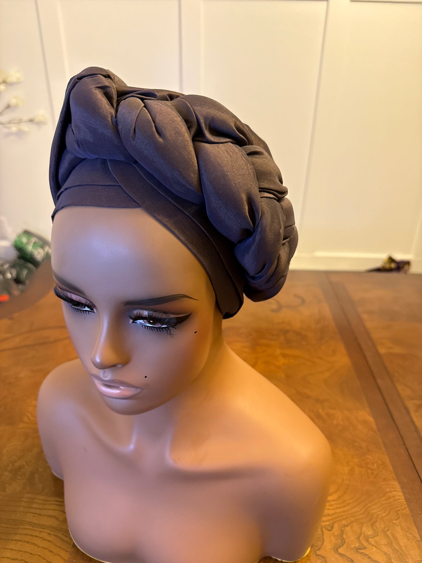 African Double Patterned Afro Abeke Turban/Hat/Cap