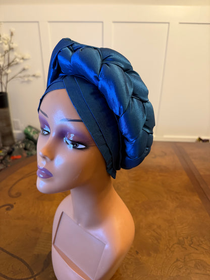 African Double Patterned Afro Abeke Turban/Hat/Cap