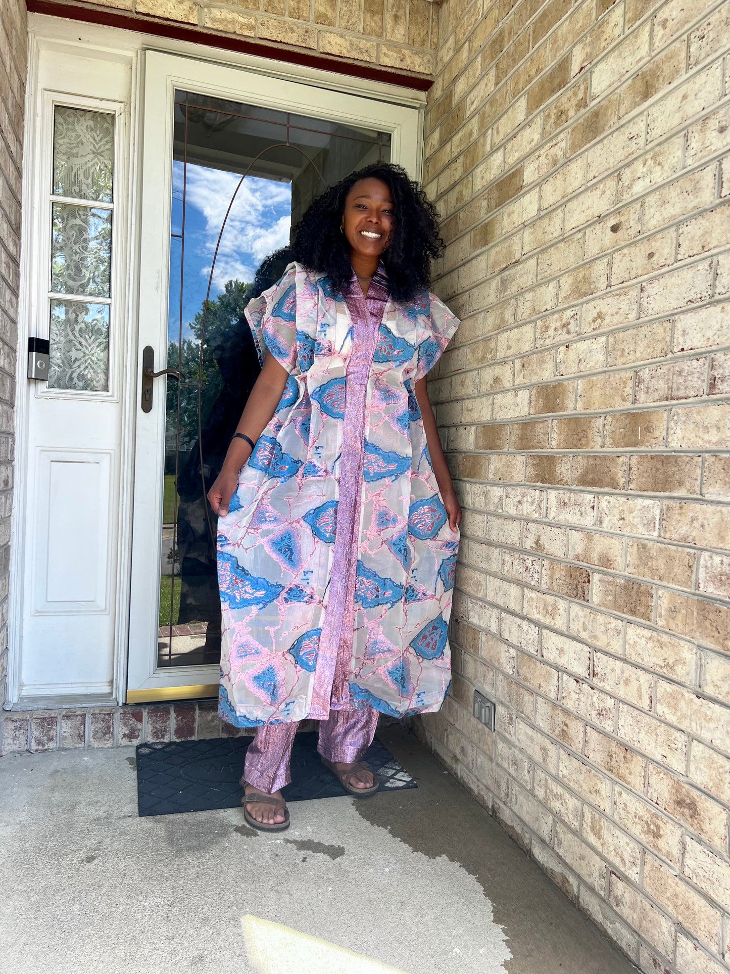 Afro Chic African Luxury Jacquard Brocade Beaded 2p Pant Set Afro American Outfits