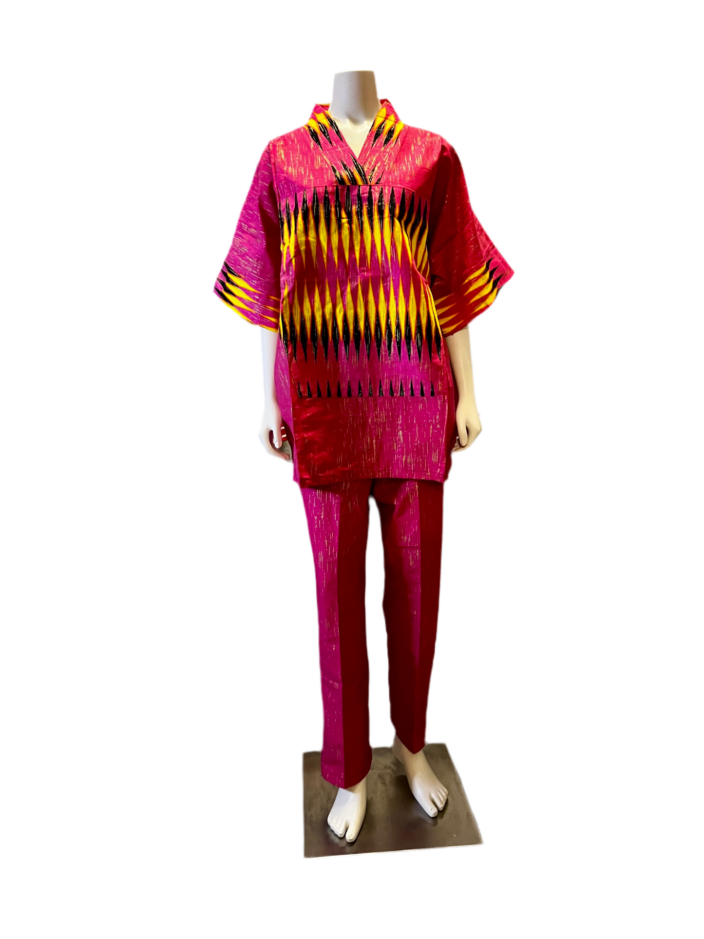Afro Kente Gold Buga Pant Set Afro American Outfits