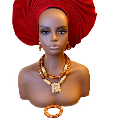 African Traditional Handmade Beads Bridal Set