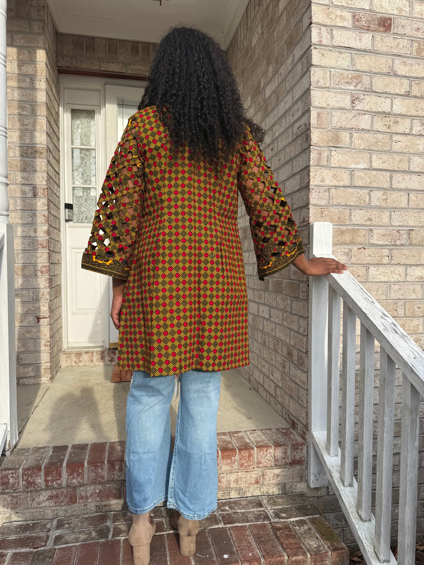 African Ankara Wax Print Women Zipper Jacket Tops/Blouse