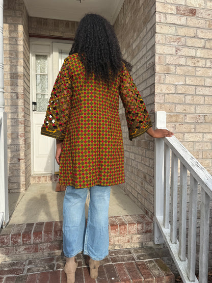 African Ankara Wax Print Women Zipper Jacket Tops/Blouse