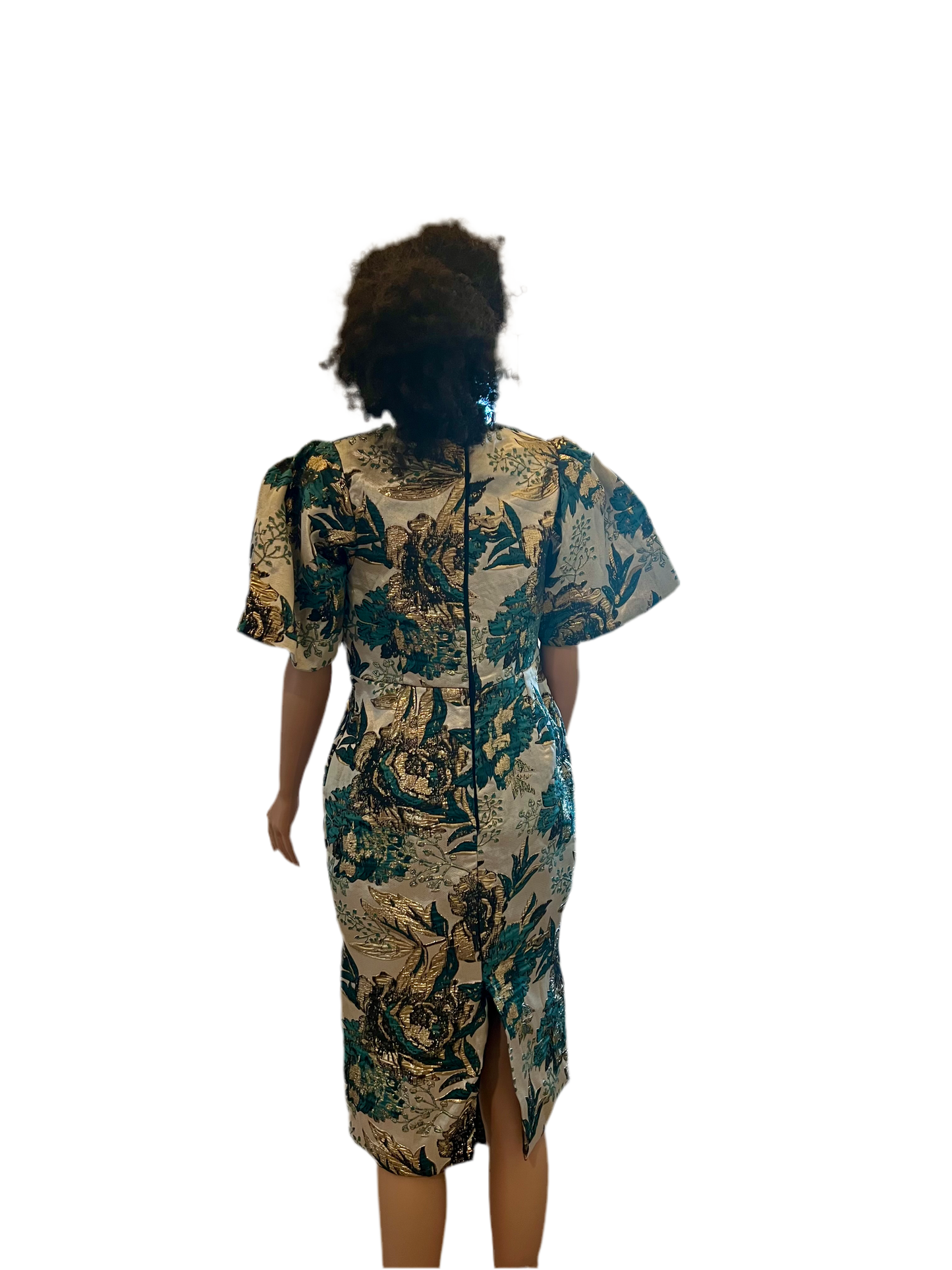 Afro Leah Damask Brocade Dress