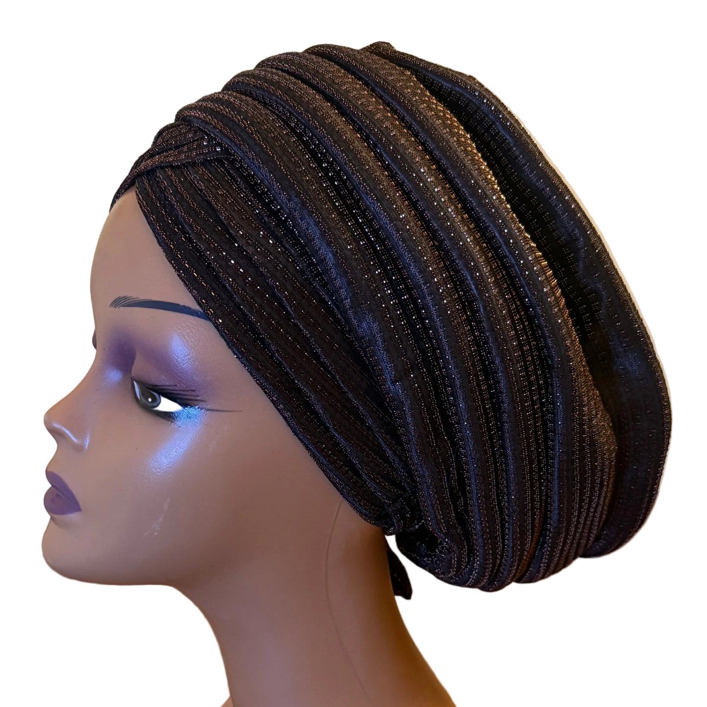 African glittering Step Patterned Turban