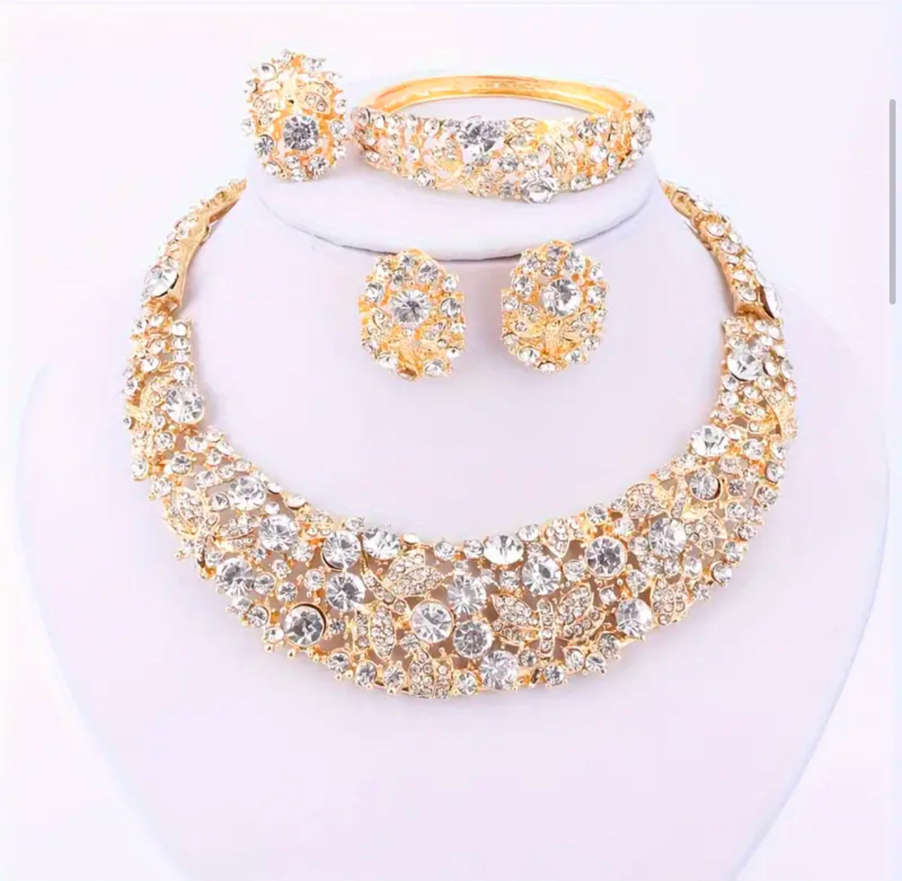 Butterfly Rhinestone Jewelry Set Afro American Outfits