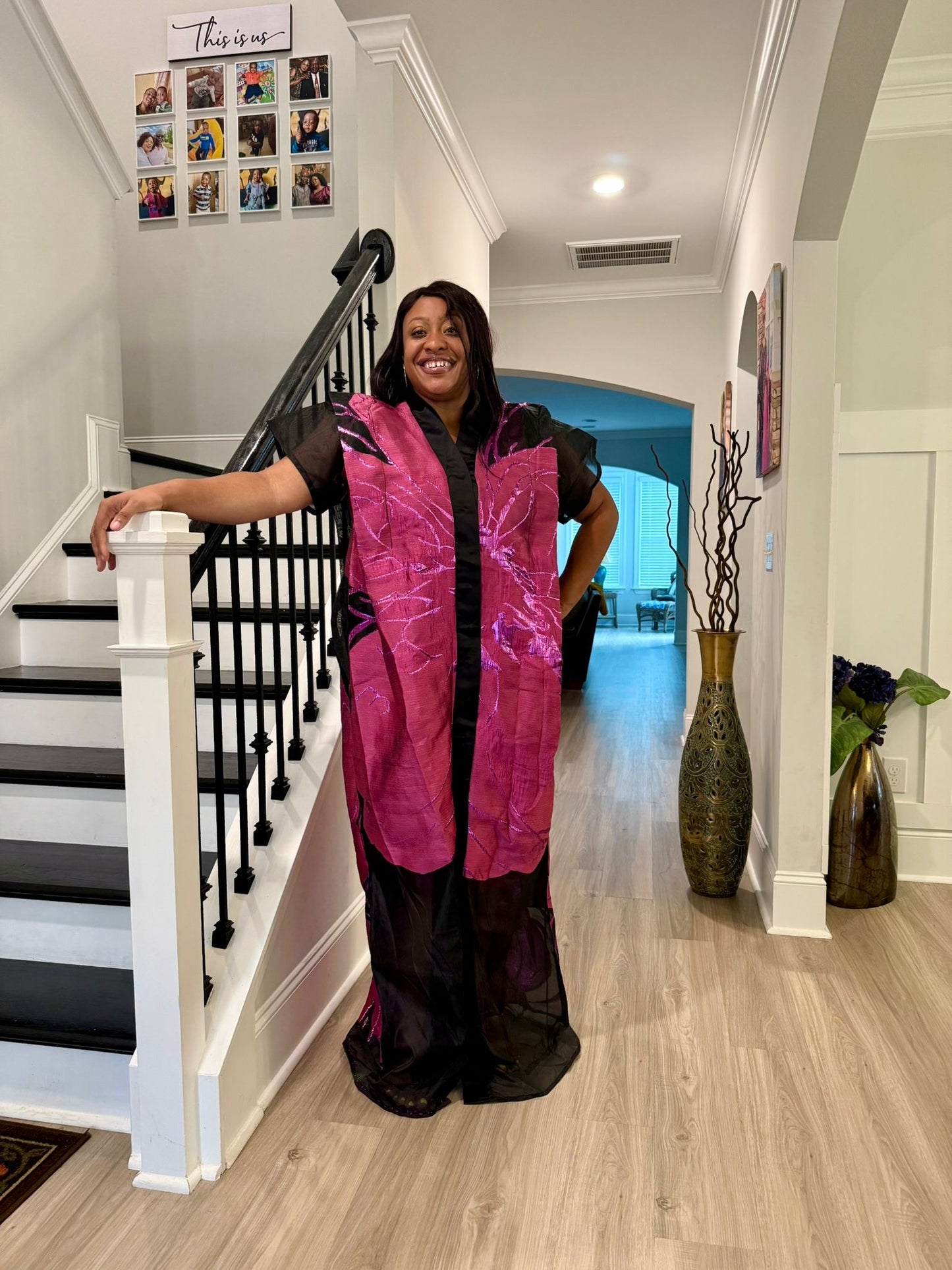 Luxury African Modern European Organza Brocade Bubu/Boubou Maxi Dress with Inner wear