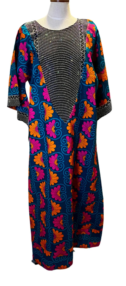 Ankara Kaftan with Stones Afro American Outfits