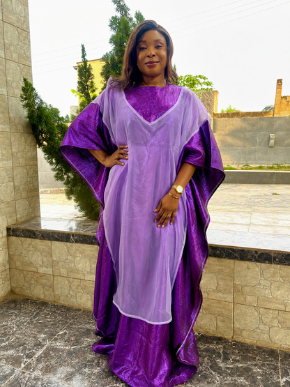Elegant Rich Aunty Luxurious Damask Boubou