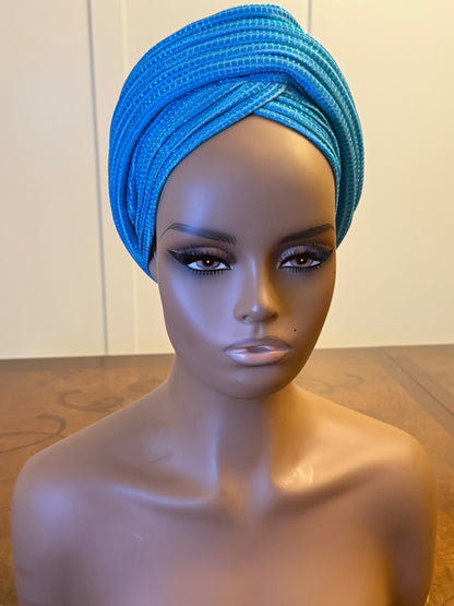 African glittering Step Patterned Turban