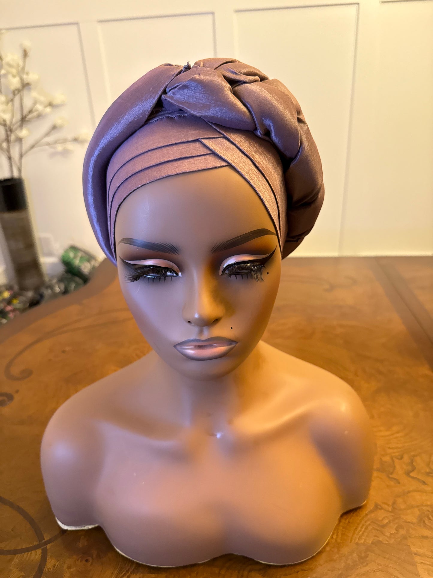 African Double Patterned Afro Abeke Turban/Hat/Cap