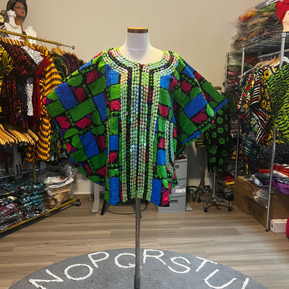 Afro Beaded Ankara Tops/Blouse Style 2