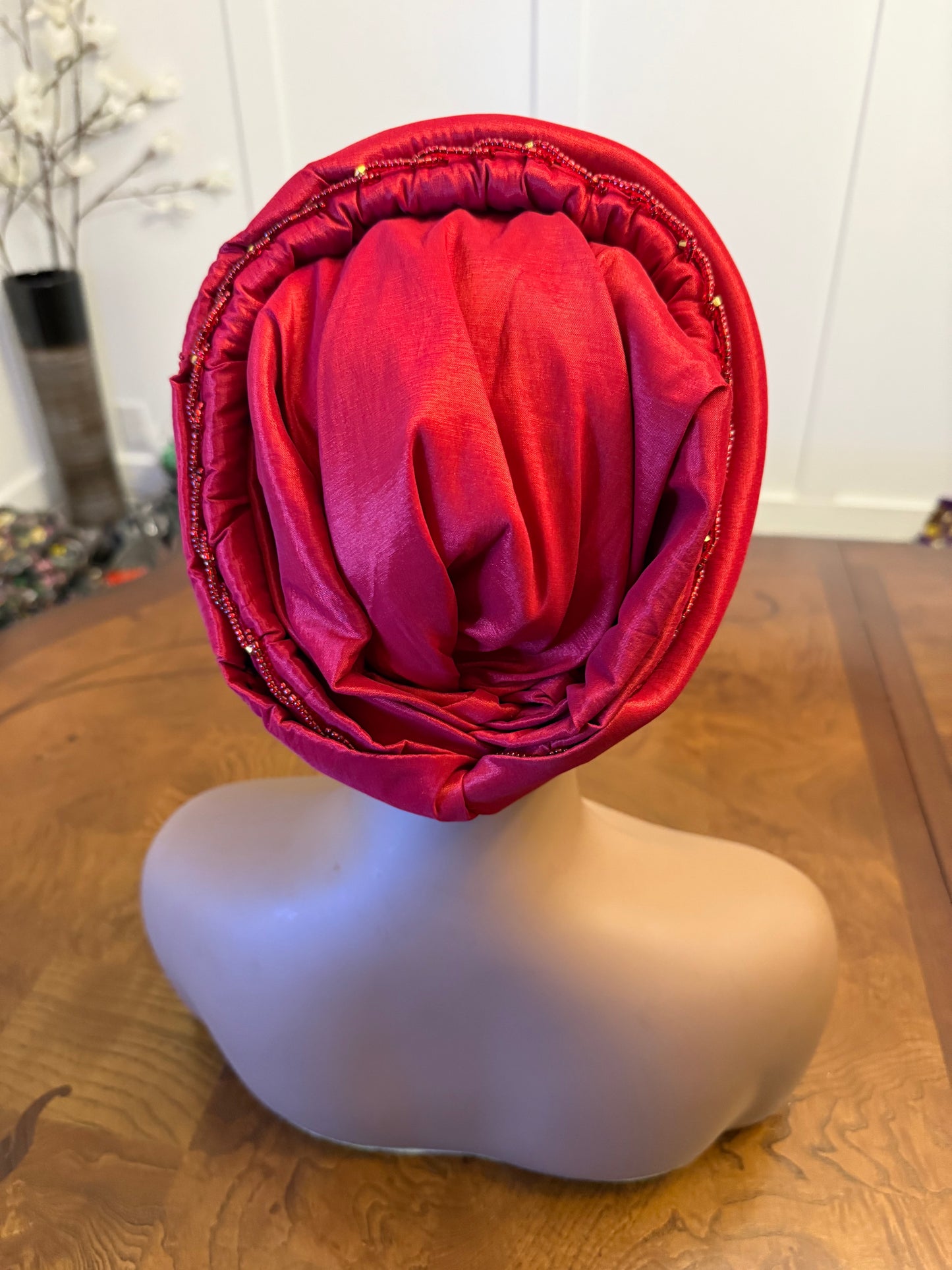 African 2/3 in 1p Hand Beaded luxury Turban