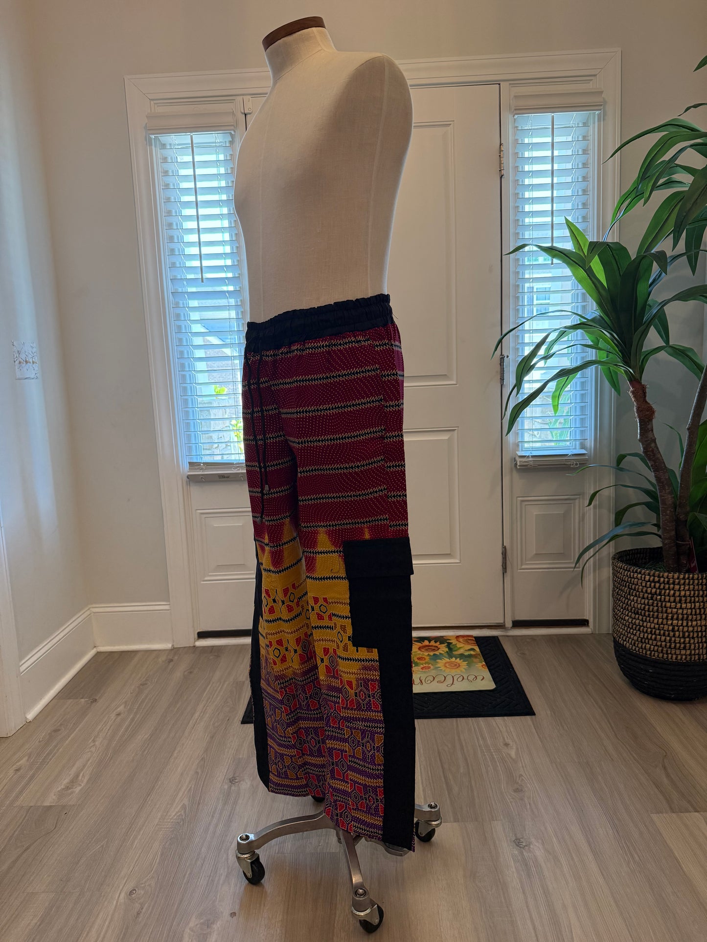 African Ankara Wax Prints  Double Pockets Cargo Pants/Bottom for Men