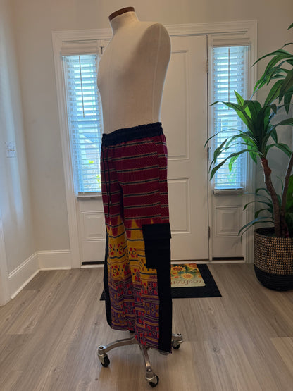 African Ankara Wax Prints  Double Pockets Cargo Pants/Bottom for Men