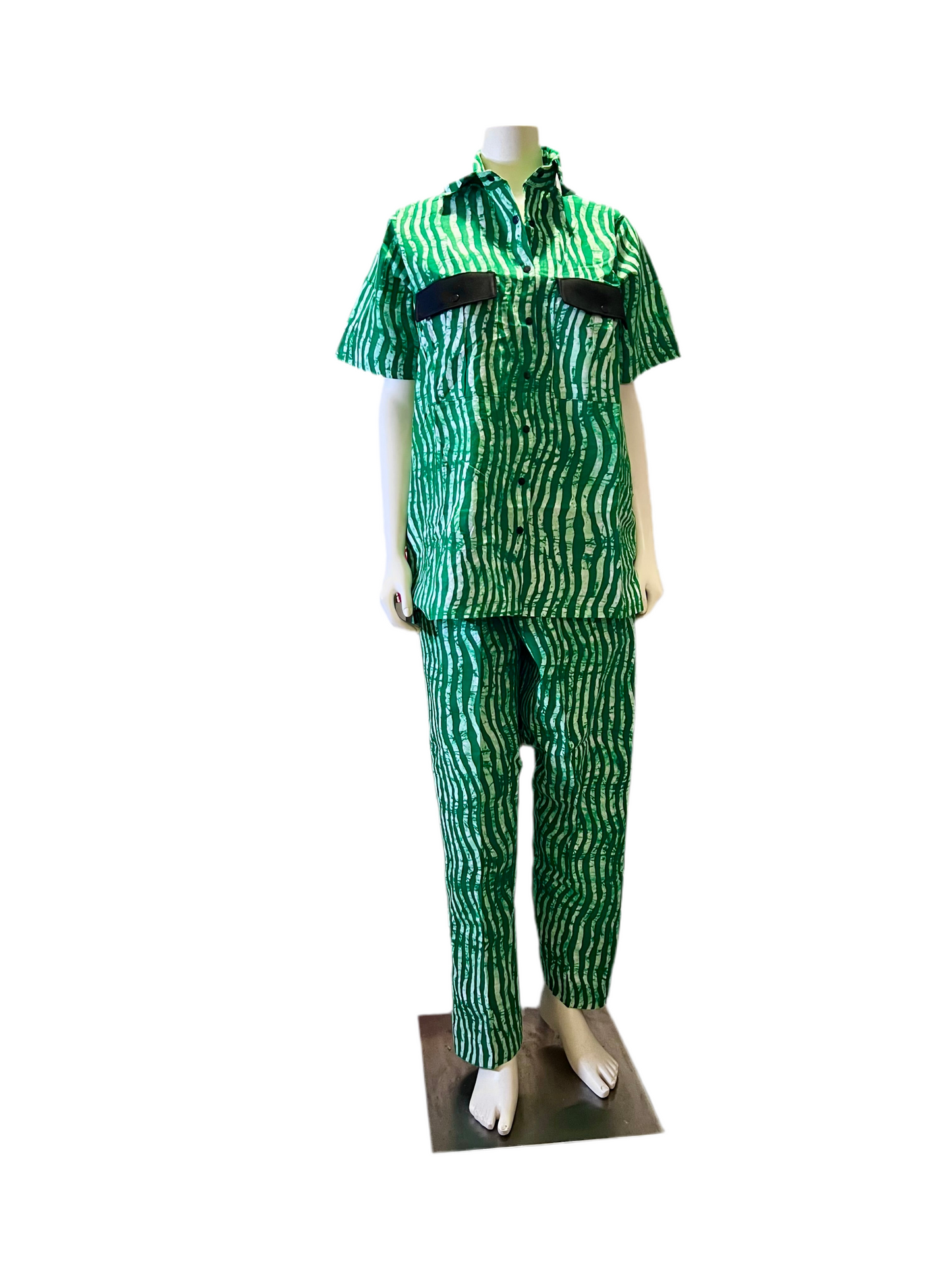 Afro Yenogua Striped Pant Set